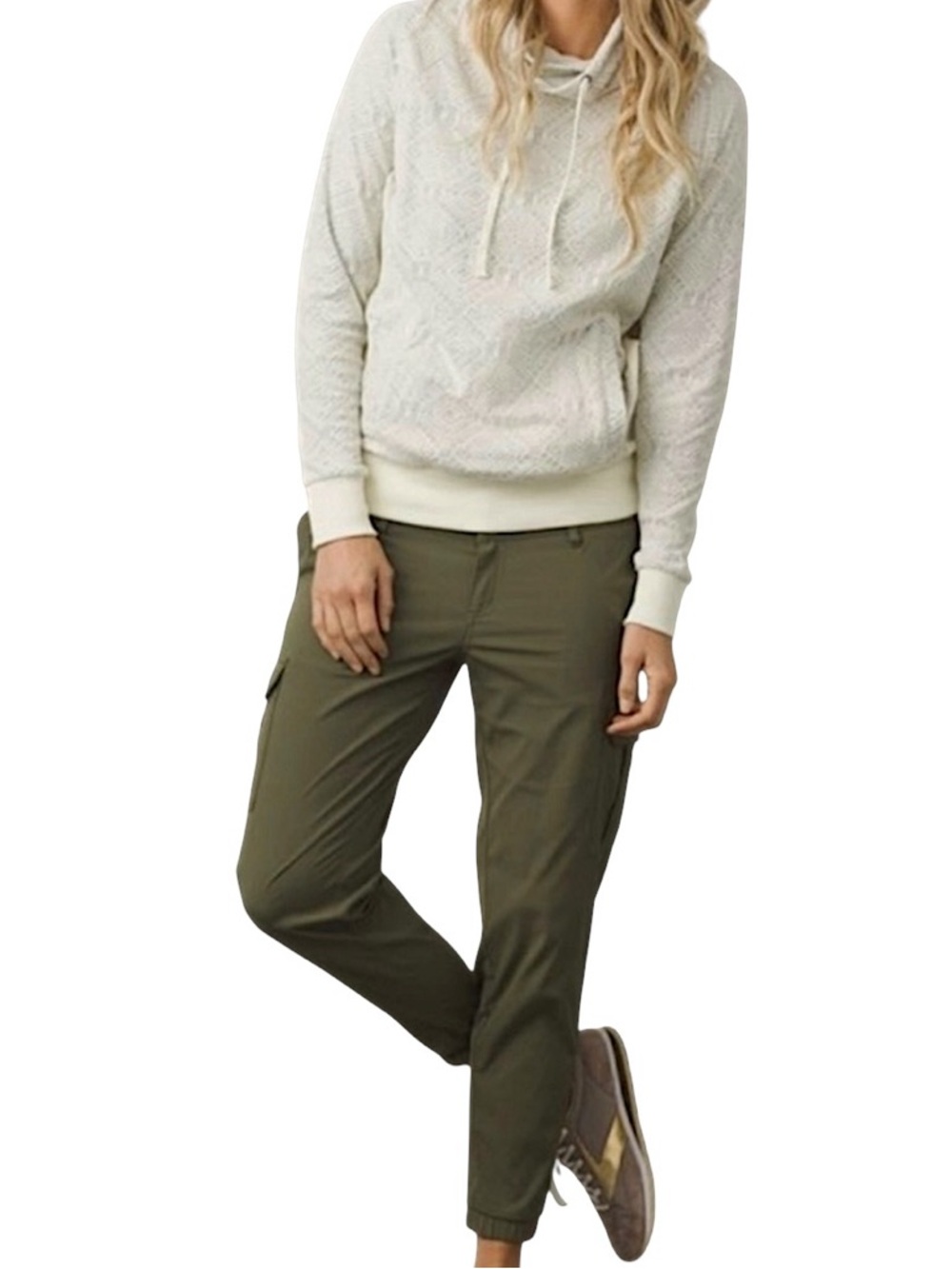 Prana Sage Green Cargo Jogger Womens Textured Outdoor Active Lightweight Pants 4